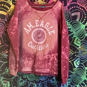 American Eagle crew neck, worn once, maroon washed out effect, size small.